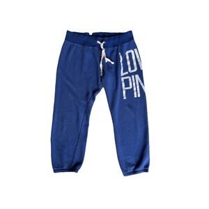 Y2K Victoria’s Secret Pink Capri Low Rise Sweatpants Size Small Blue Love Pink